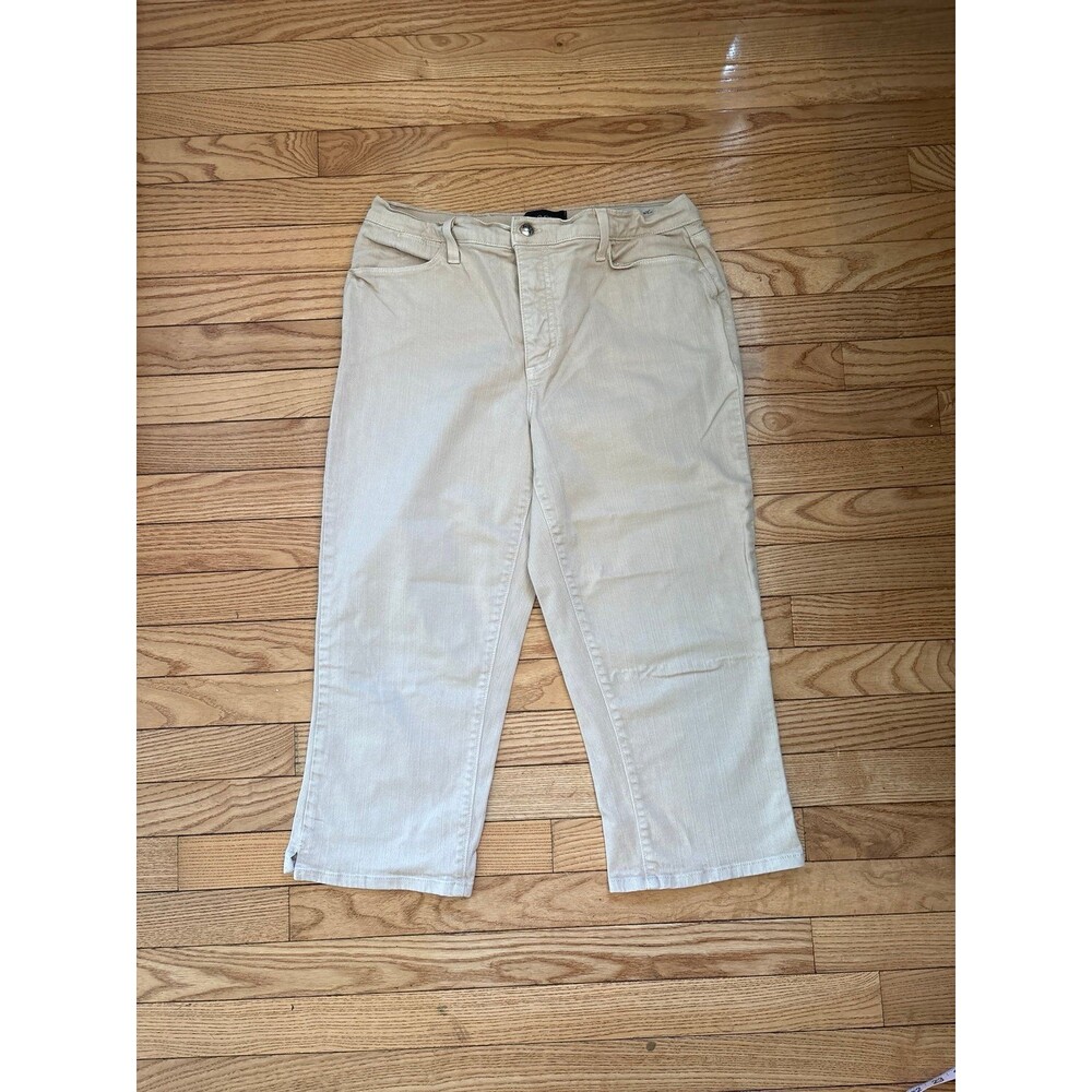 Jeans kaki brown cropped slim tummy tuck mom pockets casual vintage summer